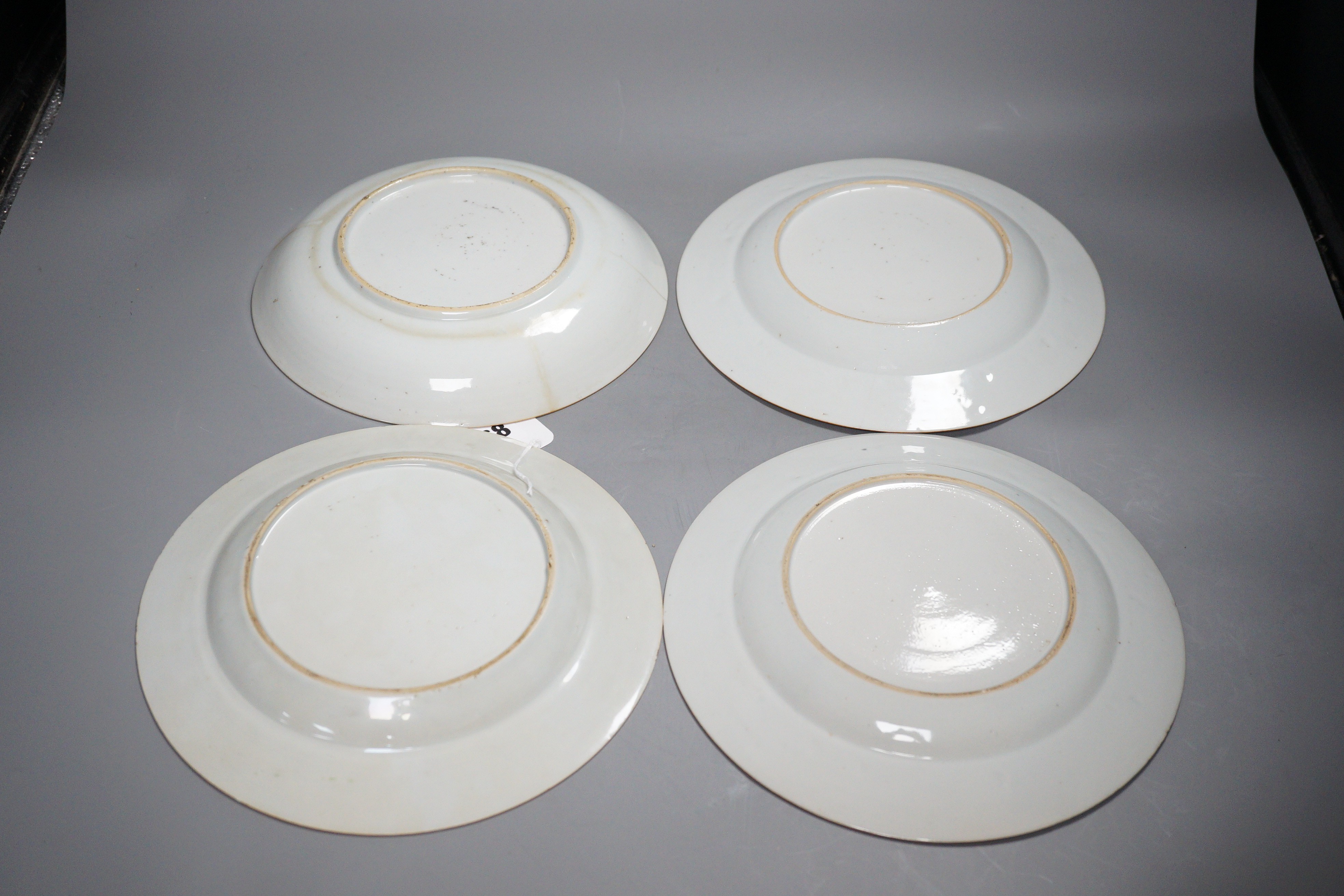 A pair of 18th century Chinese export plates and two others